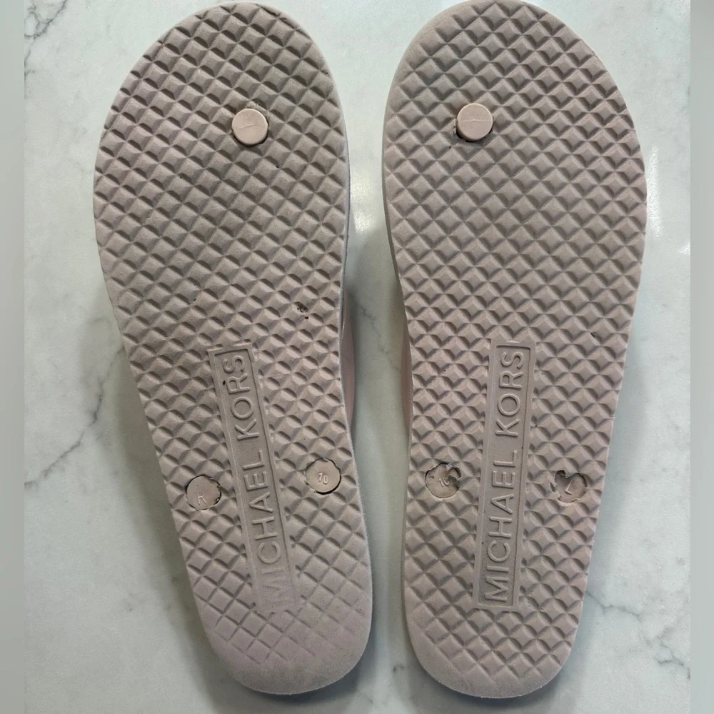 Michael Kors Pink Signature Flip -Flops Size 10